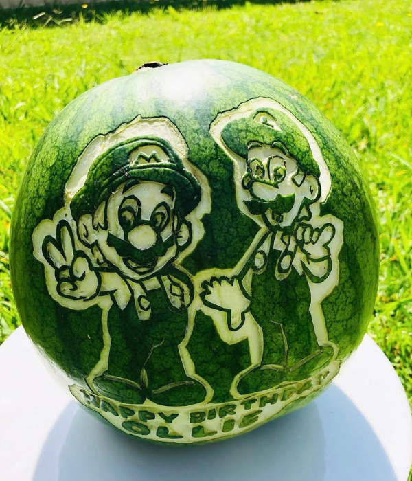 Mario Watermelon Carving