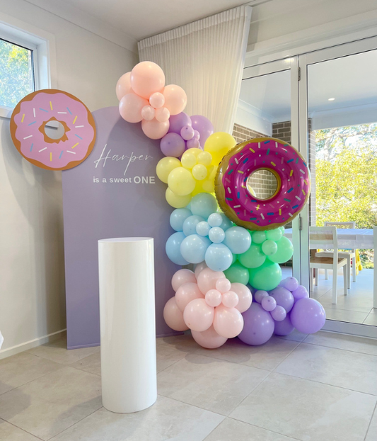 White Round Acrylic Plinth Hire