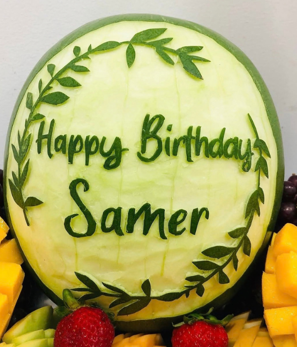 Happy Birthday Watermelon Carving