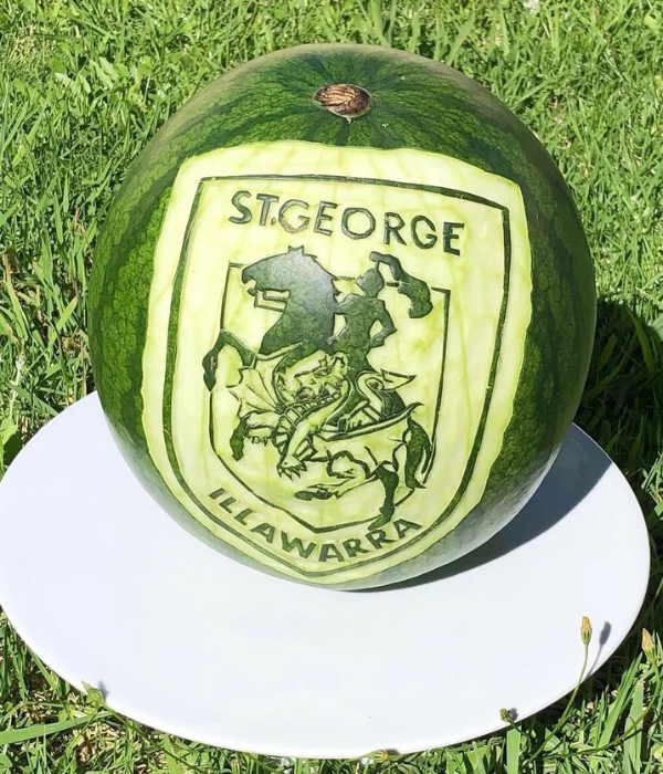 St George Illawarra Dragons NRL Watermelon Carving