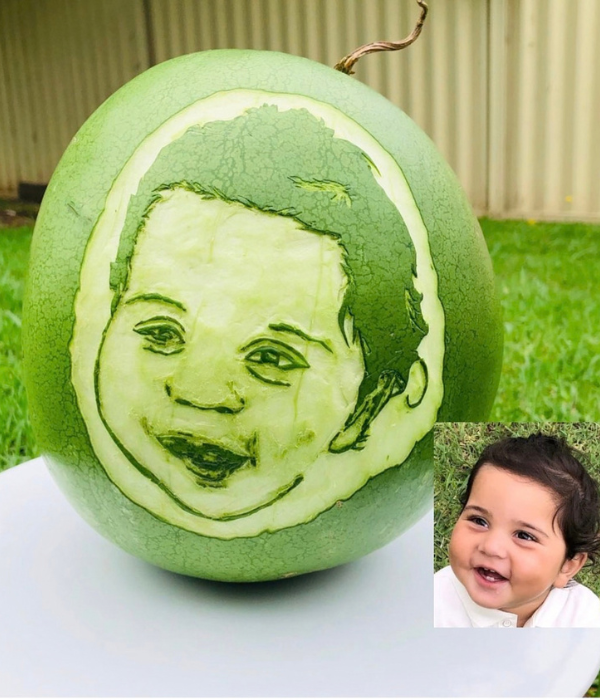 Portrait Watermelon Carving