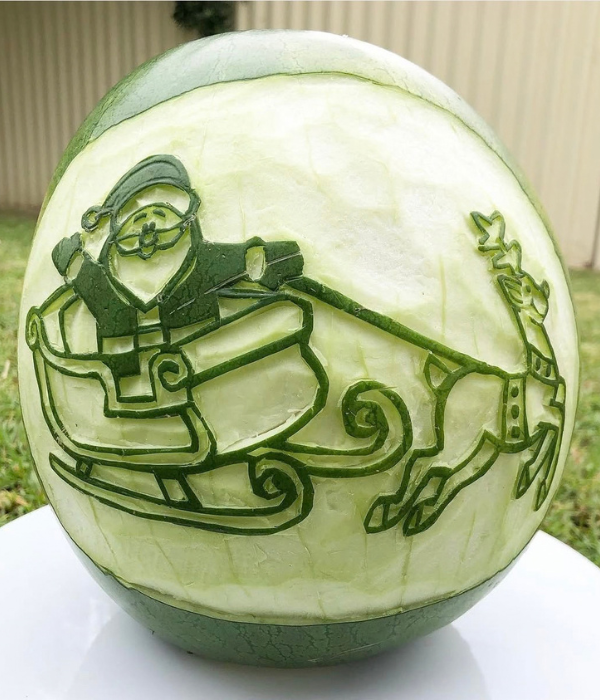 Santa Watermelon Carving