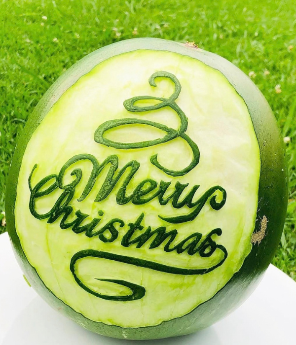 Christmas Watermelon Carving